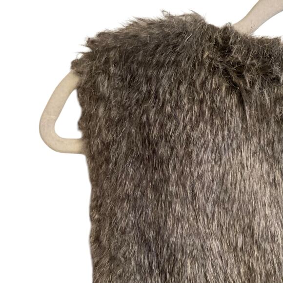 Y2K Brown White Mob Wife Maximalist New York Streetwear Faux Fur Vest Sz Medium - Picture 10 of 14